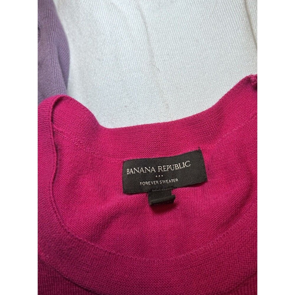 BANANA REPUBLIC Factry Forever Sweaters 3 Pieces Womens Sz XL Pink Purple Blue - Picture 3 of 5